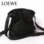 LOEWE 010-2 時尚經典款Flamenco黑色原版牛皮大小號束口單肩包