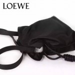 LOEWE 010-2 時尚經典款Flamenco黑色原版牛皮大小號束口單肩包