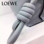 LOEWE 010-3 時尚經典款Flamenco灰藍色原版牛皮大小號束口單肩包