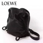 LOEWE 010-2 時尚經典款Flamenco黑色原版牛皮大小號束口單肩包
