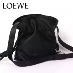 LOEWE 010-2 時尚經典款Flamenco黑色原版牛皮大小號束口單肩包