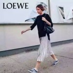 LOEWE 010-2 時尚經典款Flamenco黑色原版牛皮大小號束口單肩包