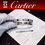 CARTIER飾品-05-3 官網同款銀色鈦鋼滿天星鑲鑽黑釘真空電鍍18k螺絲手鐲