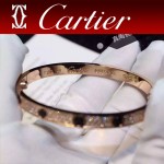 CARTIER飾品-05-2 官網同款玫瑰金鈦鋼滿天星鑲鑽黑釘真空電鍍18k螺絲手鐲