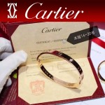 CARTIER飾品-03 專櫃經典款love系列18k金鑲鑽螺絲情侶款手鐲