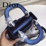 Dior-058-05 人氣熱銷時尚款原版布紋小羊皮3格mini雙肩帶戴妃包
