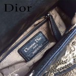 Dior-058-05 人氣熱銷時尚款原版布紋小羊皮3格mini雙肩帶戴妃包