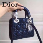 Dior-058-05 人氣熱銷時尚款原版布紋小羊皮3格mini雙肩帶戴妃包