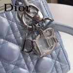 Dior-058-06 人氣熱銷時尚款原版布紋小羊皮3格mini雙肩帶戴妃包