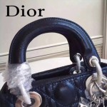 Dior-058-05 人氣熱銷時尚款原版布紋小羊皮3格mini雙肩帶戴妃包