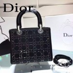 Dior-065-05 專櫃時尚新款lady五格原版皮燙鉆戴妃包