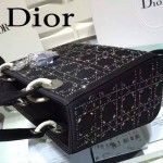 Dior-065-05 專櫃時尚新款lady五格原版皮燙鉆戴妃包