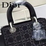 Dior-065-05 專櫃時尚新款lady五格原版皮燙鉆戴妃包