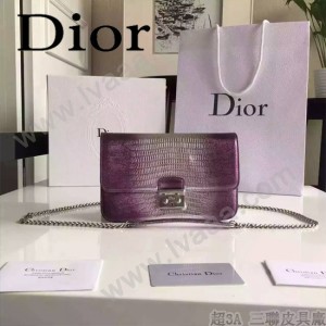 Dior-3302 專櫃時尚新款Miss Promenade系列蜥蜴紋原版牛皮空姐包