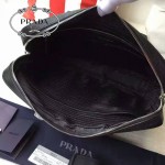 PRADA 0363E 專櫃時尚新款進口原版鹿紋黑色牛皮男士公文包