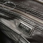 PRADA 361 專櫃時尚新款進口原版鹿紋黑色牛皮男士公文包