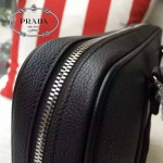 PRADA 0363E 專櫃時尚新款進口原版鹿紋黑色牛皮男士公文包