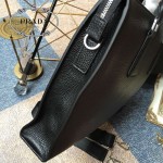 PRADA 362 專櫃時尚新款進口原版鹿紋黑色牛皮男士公文包
