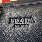 PRADA 0891B-01 專櫃時尚新款進口原版鹿紋牛皮深藍色男士公文包