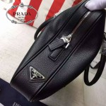 PRADA 0363E 專櫃時尚新款進口原版鹿紋黑色牛皮男士公文包