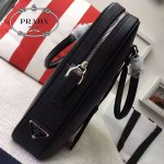 PRADA 0363E 專櫃時尚新款進口原版鹿紋黑色牛皮男士公文包
