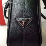 PRADA 0891B 專櫃時尚新款進口原版鹿紋牛皮黑色男士公文包