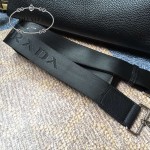 PRADA 362 專櫃時尚新款進口原版鹿紋黑色牛皮男士公文包