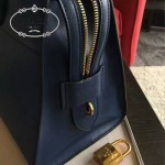 PRADA 1BA046-01 專櫃時尚新款原版牛皮十字紋深藍色風琴包