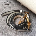 PRADA 1BA046-02 專櫃時尚新款原版小牛皮皮十字紋白色風琴包