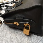 PRADA 1BA046-04 專櫃時尚新款原版小牛皮皮十字紋黑色風琴包