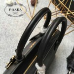 PRADA 1BA046-04 專櫃時尚新款原版小牛皮皮十字紋黑色風琴包
