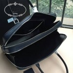 PRADA 0366B-02 專櫃時尚最新款頂級進口原版十字紋牛皮深藍色男士手提電腦包