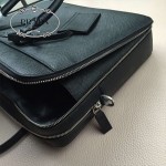 PRADA 0366B-01 專櫃時尚最新款頂級進口原版十字紋牛皮黑色男士手提電腦包