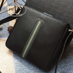 PRADA 1082 專櫃時尚最新款頂級進口原版小牛皮男士拼色斜背包