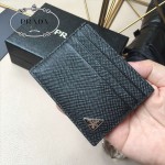 PRADA C223 人氣熱銷時尚新款實用款原版皮粗紋卡包
