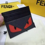 FENDI 0164-11 輕便實用JOURS小怪獸系列黑色原版皮卡片夾