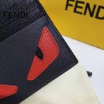 FENDI 0164-11 輕便實用JOURS小怪獸系列黑色原版皮卡片夾