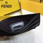 FENDI 0164-2 輕便實用JOURS小怪獸系列黑色原版皮卡片夾