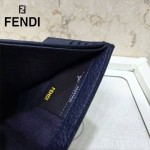 FENDI 0169-2 歐美百搭SELLERIA藍色原版皮兩折短款錢包