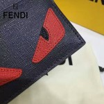 FENDI 0164-12 輕便實用JOURS小怪獸系列黑色原版皮卡片夾