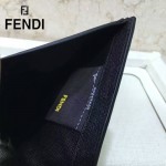 FENDI 0169-9 歐美百搭SELLERIA鉚釘裝飾黑色原版皮兩折短款錢包
