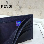 FENDI 0169-2 歐美百搭SELLERIA藍色原版皮兩折短款錢包
