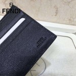 FENDI 0169-10 歐美百搭SELLERIA鉚釘裝飾黑色原版皮兩折短款錢包