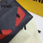 FENDI 0164-12 輕便實用JOURS小怪獸系列黑色原版皮卡片夾