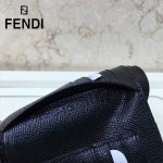 FENDI 0169-10 歐美百搭SELLERIA鉚釘裝飾黑色原版皮兩折短款錢包