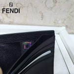 FENDI 0169-10 歐美百搭SELLERIA鉚釘裝飾黑色原版皮兩折短款錢包