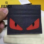 FENDI 0164-12 輕便實用JOURS小怪獸系列黑色原版皮卡片夾