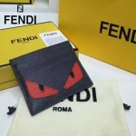 FENDI 0164-12 輕便實用JOURS小怪獸系列黑色原版皮卡片夾