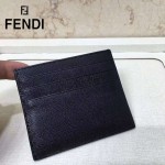 FENDI 0164-9 輕便實用JOURS鉚釘裝飾黑色原版皮卡片夾
