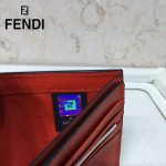 FENDI 0169-18 歐美百搭SELLERIA小怪獸黑色原版皮兩折短款錢包